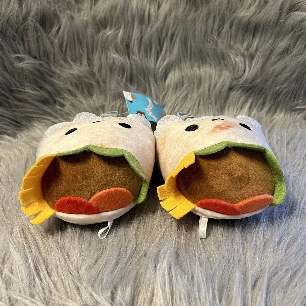 Squishmallows Slippers Girls Size 7-8 Slip On Plush Burrito Shoes Plushy